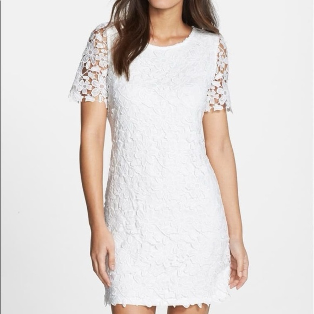 Kut from the Kloth Lace Dress White Bridal Bachelorette Shower Graduation